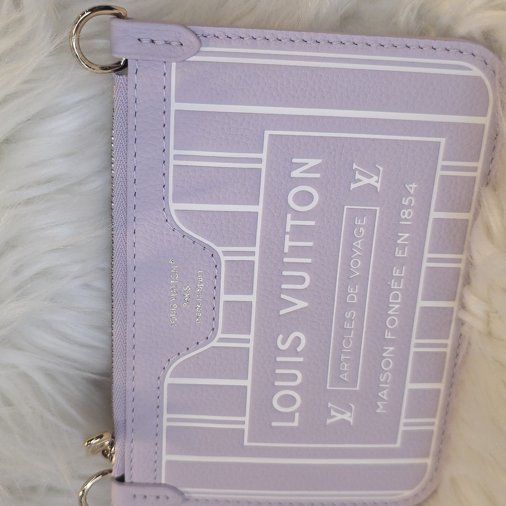 BNEW UNUSED Louis Vuitton NEVERFULL BANDOULIERE INSIDE OUT BB MISTY LILAC POUCH - Picture 3 of 9